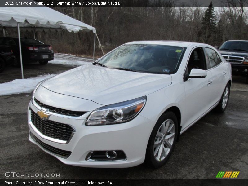 Summit White / Cocoa/Light Neutral 2015 Chevrolet Malibu LTZ