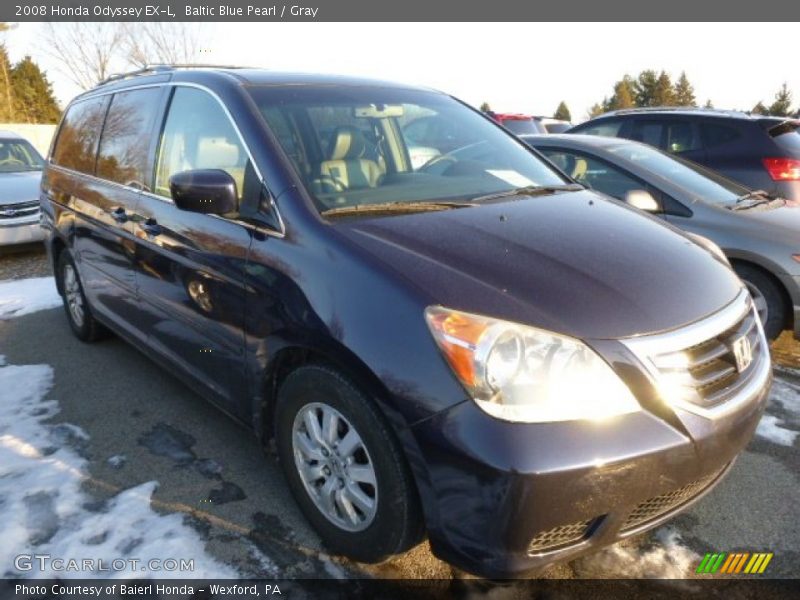 Baltic Blue Pearl / Gray 2008 Honda Odyssey EX-L