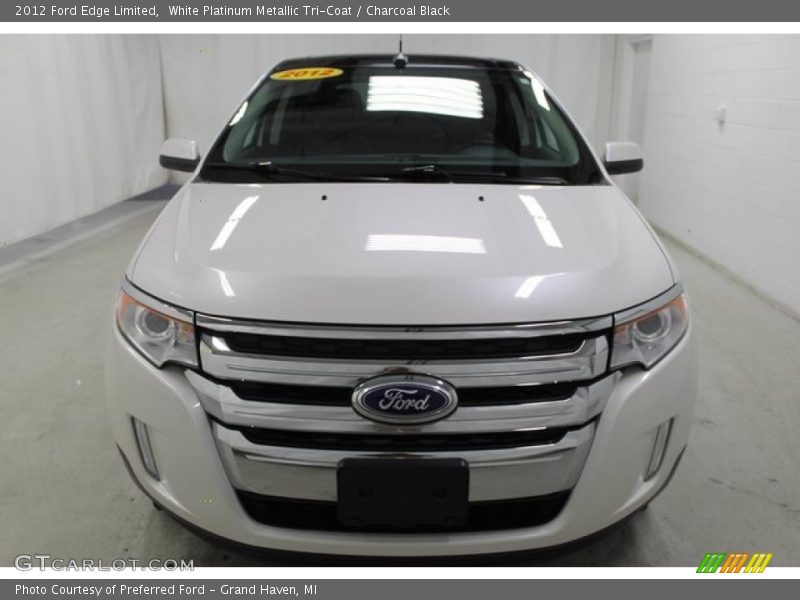 White Platinum Metallic Tri-Coat / Charcoal Black 2012 Ford Edge Limited