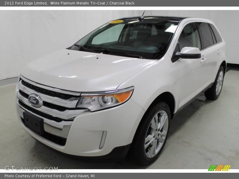 White Platinum Metallic Tri-Coat / Charcoal Black 2012 Ford Edge Limited