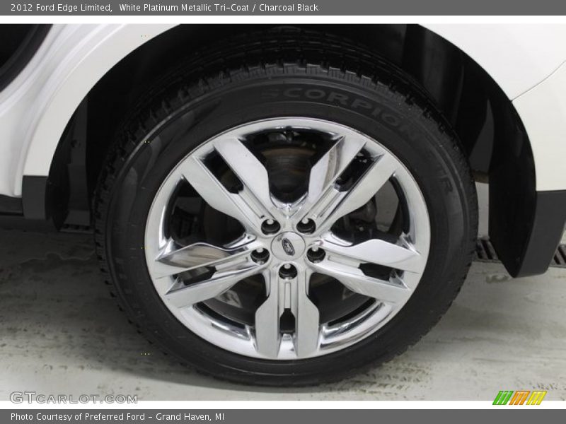 White Platinum Metallic Tri-Coat / Charcoal Black 2012 Ford Edge Limited