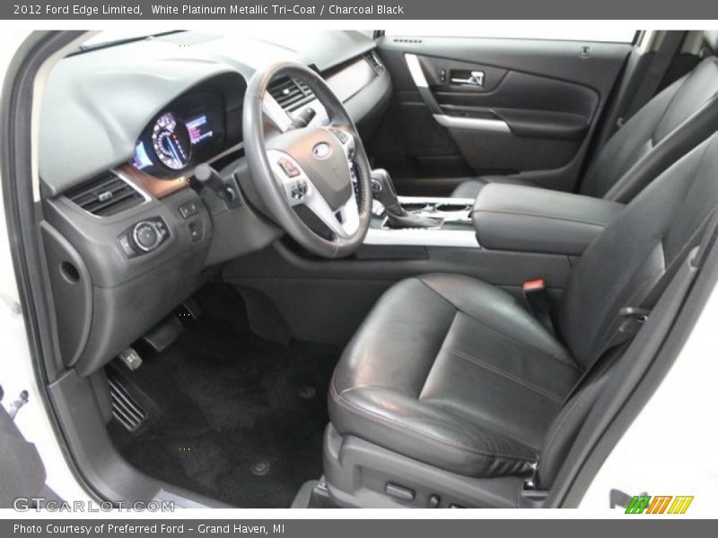 White Platinum Metallic Tri-Coat / Charcoal Black 2012 Ford Edge Limited