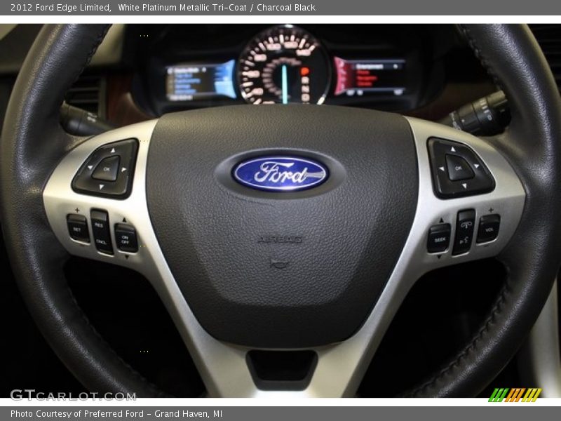 White Platinum Metallic Tri-Coat / Charcoal Black 2012 Ford Edge Limited