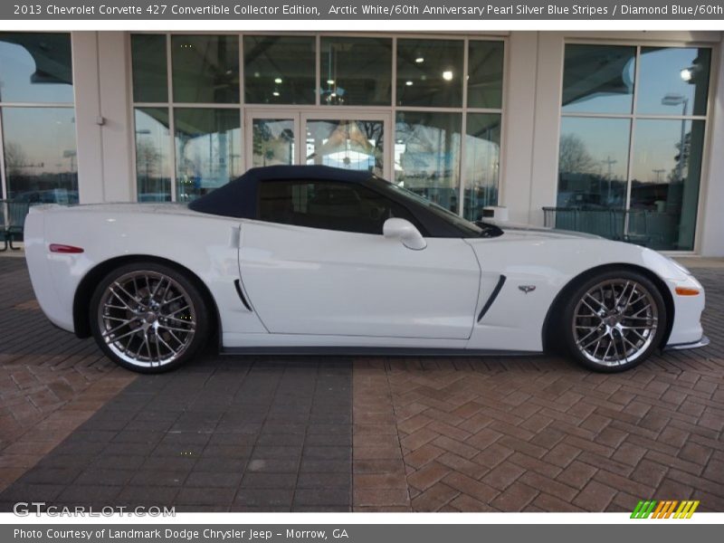 Arctic White/60th Anniversary Pearl Silver Blue Stripes / Diamond Blue/60th Anniversary Design Package 2013 Chevrolet Corvette 427 Convertible Collector Edition