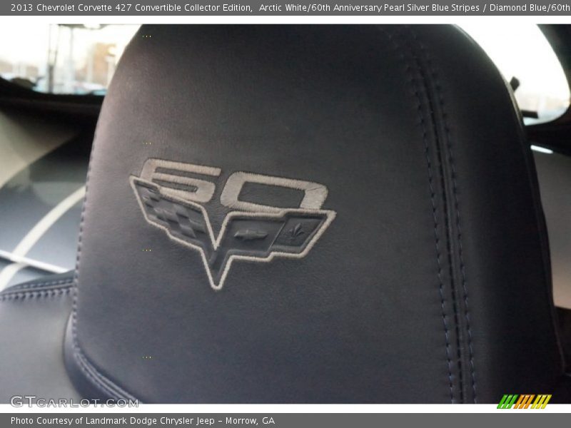 Arctic White/60th Anniversary Pearl Silver Blue Stripes / Diamond Blue/60th Anniversary Design Package 2013 Chevrolet Corvette 427 Convertible Collector Edition