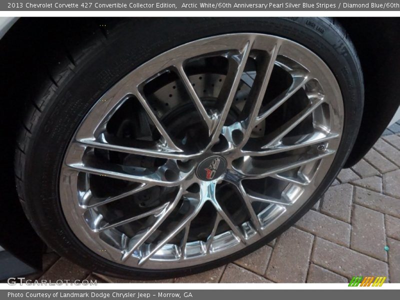 Arctic White/60th Anniversary Pearl Silver Blue Stripes / Diamond Blue/60th Anniversary Design Package 2013 Chevrolet Corvette 427 Convertible Collector Edition