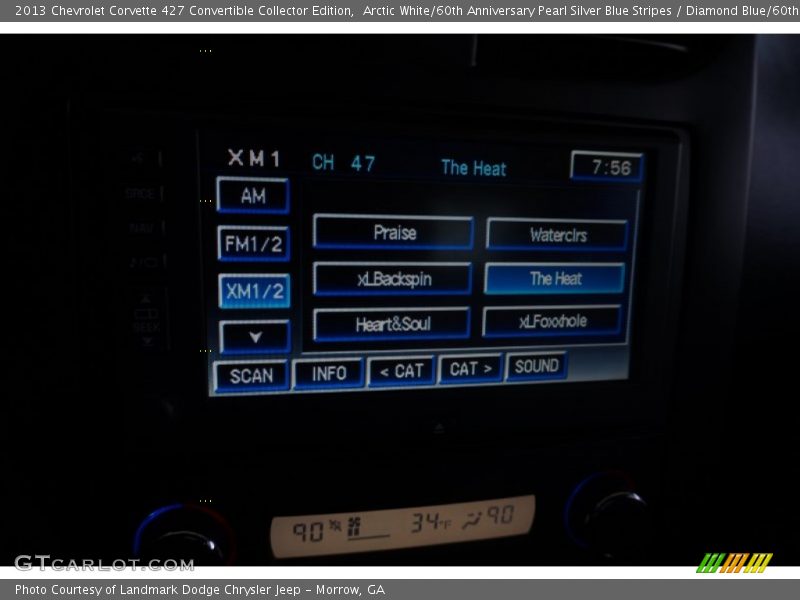 Arctic White/60th Anniversary Pearl Silver Blue Stripes / Diamond Blue/60th Anniversary Design Package 2013 Chevrolet Corvette 427 Convertible Collector Edition