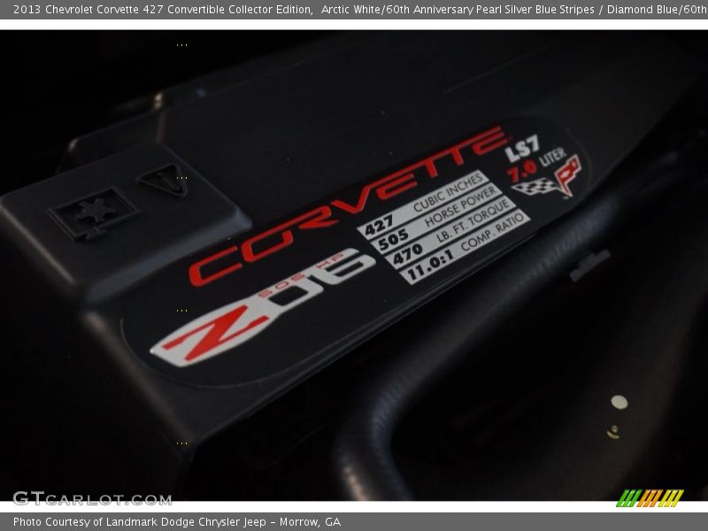 Info Tag of 2013 Corvette 427 Convertible Collector Edition