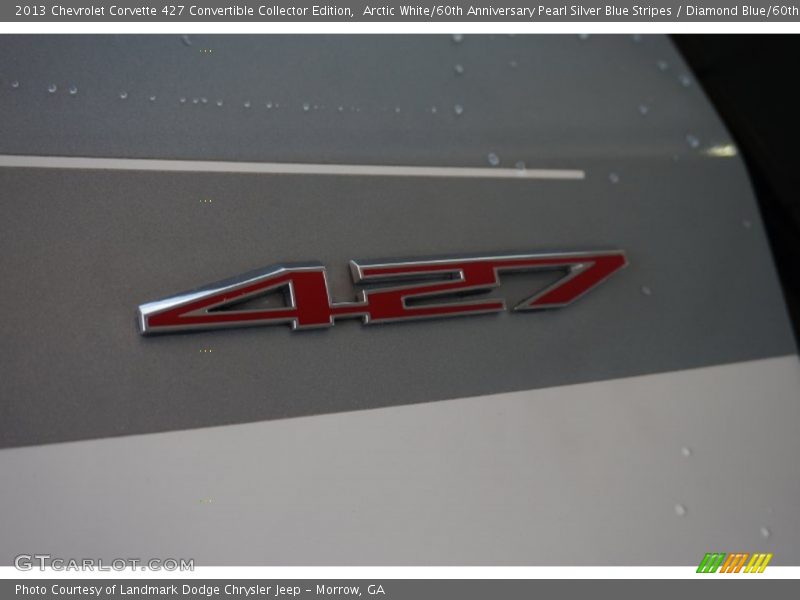 Arctic White/60th Anniversary Pearl Silver Blue Stripes / Diamond Blue/60th Anniversary Design Package 2013 Chevrolet Corvette 427 Convertible Collector Edition