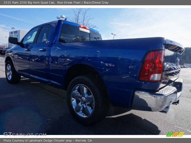 Blue Streak Pearl / Black/Diesel Gray 2015 Ram 1500 Big Horn Quad Cab