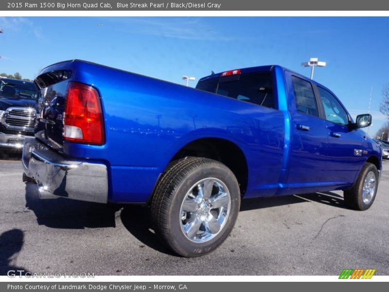 Blue Streak Pearl / Black/Diesel Gray 2015 Ram 1500 Big Horn Quad Cab