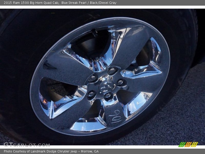 Blue Streak Pearl / Black/Diesel Gray 2015 Ram 1500 Big Horn Quad Cab