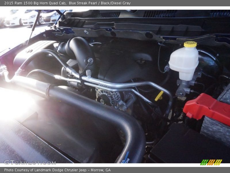Blue Streak Pearl / Black/Diesel Gray 2015 Ram 1500 Big Horn Quad Cab
