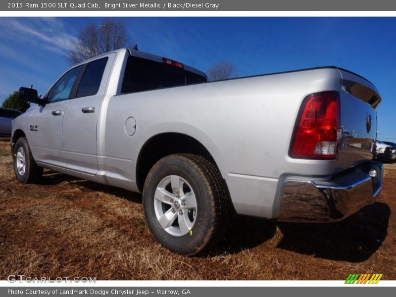 Bright Silver Metallic / Black/Diesel Gray 2015 Ram 1500 SLT Quad Cab