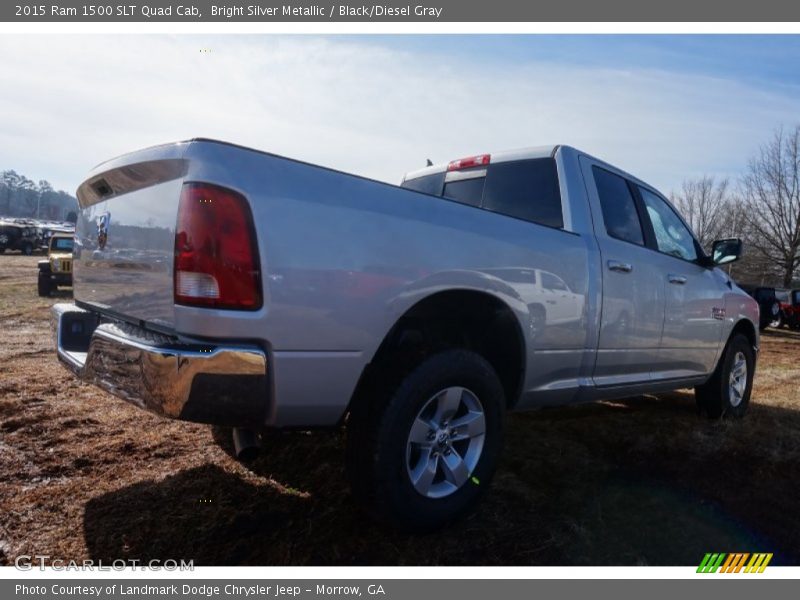Bright Silver Metallic / Black/Diesel Gray 2015 Ram 1500 SLT Quad Cab