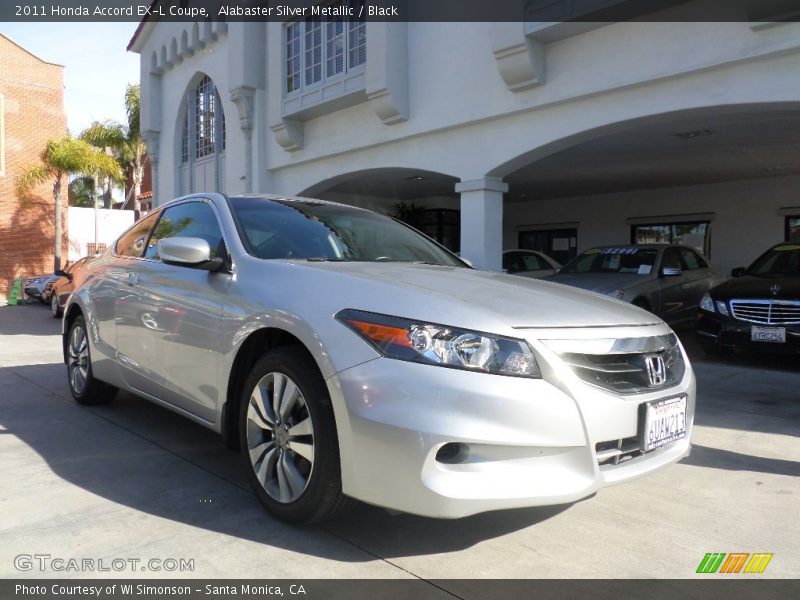 Alabaster Silver Metallic / Black 2011 Honda Accord EX-L Coupe