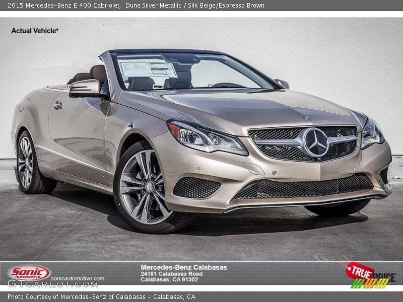 Dune Silver Metallic / Silk Beige/Espresso Brown 2015 Mercedes-Benz E 400 Cabriolet