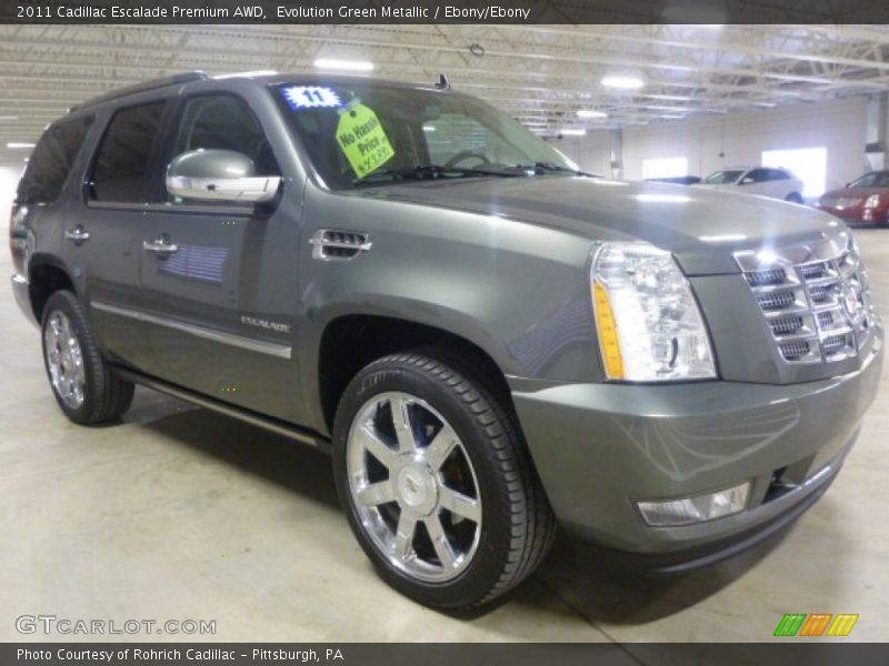 Evolution Green Metallic / Ebony/Ebony 2011 Cadillac Escalade Premium AWD