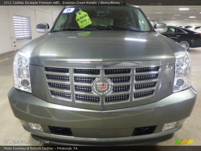 Evolution Green Metallic / Ebony/Ebony 2011 Cadillac Escalade Premium AWD