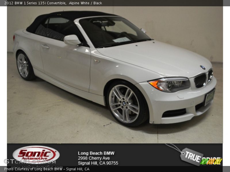Alpine White / Black 2012 BMW 1 Series 135i Convertible