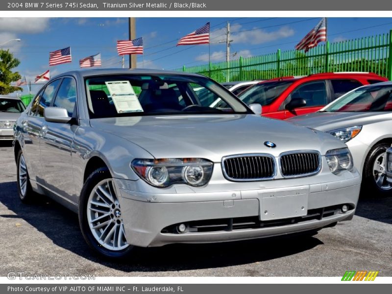 Titanium Silver Metallic / Black/Black 2004 BMW 7 Series 745i Sedan