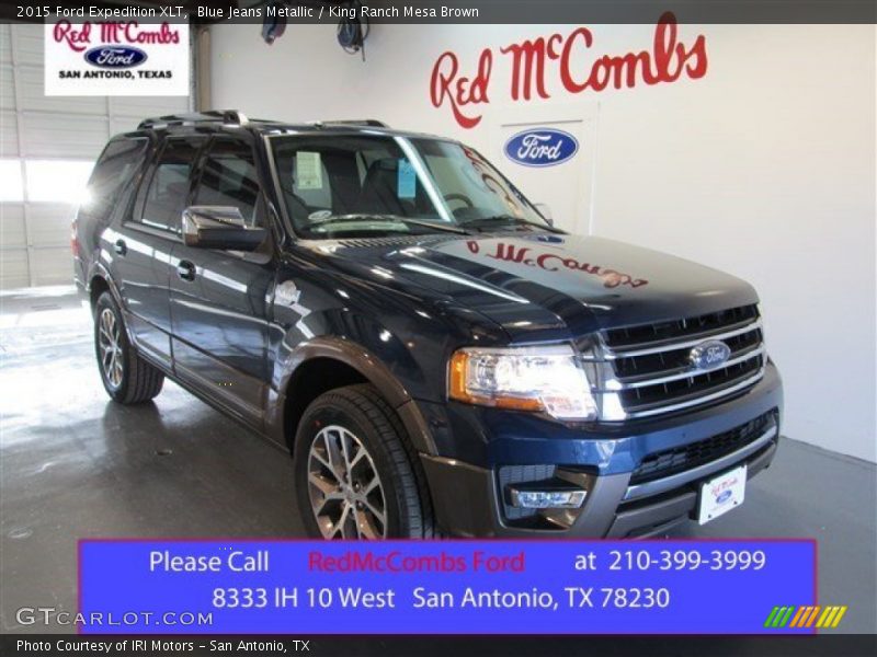 Blue Jeans Metallic / King Ranch Mesa Brown 2015 Ford Expedition XLT