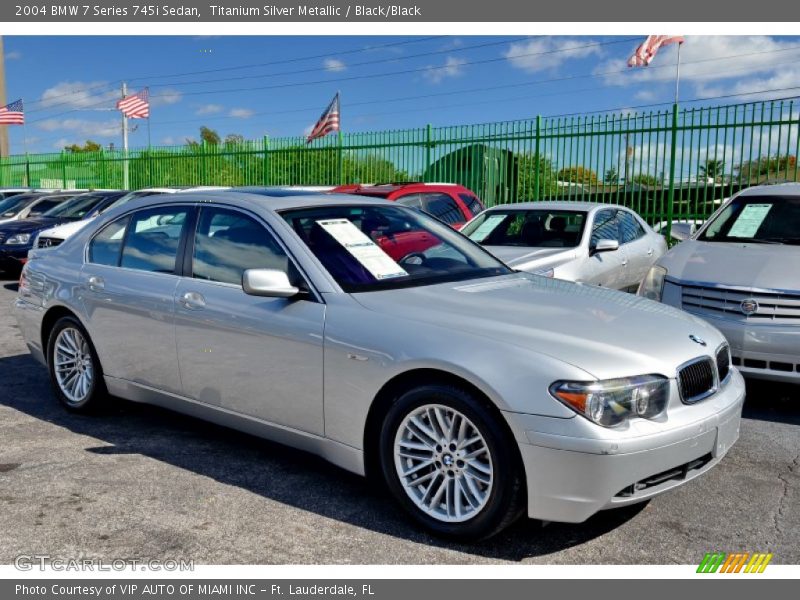 Titanium Silver Metallic / Black/Black 2004 BMW 7 Series 745i Sedan