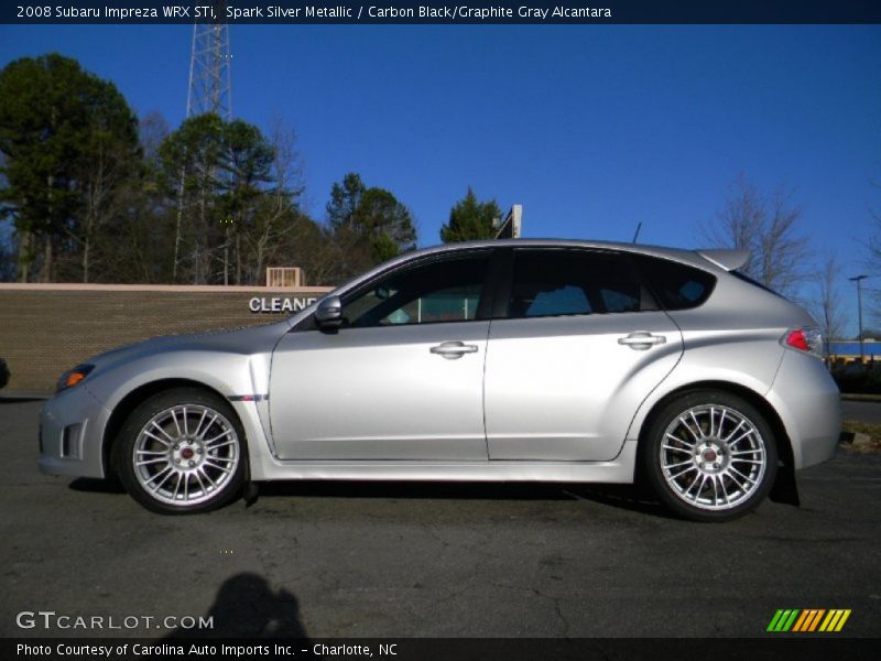 Spark Silver Metallic / Carbon Black/Graphite Gray Alcantara 2008 Subaru Impreza WRX STi
