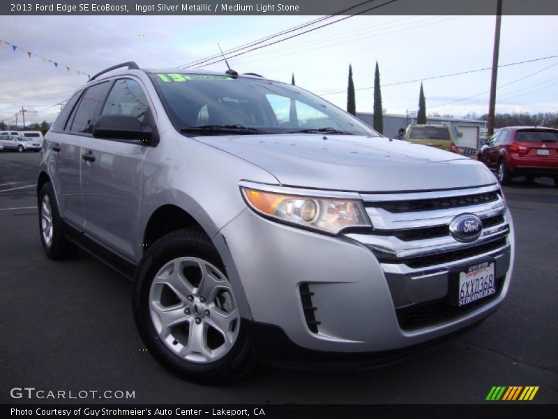 Ingot Silver Metallic / Medium Light Stone 2013 Ford Edge SE EcoBoost