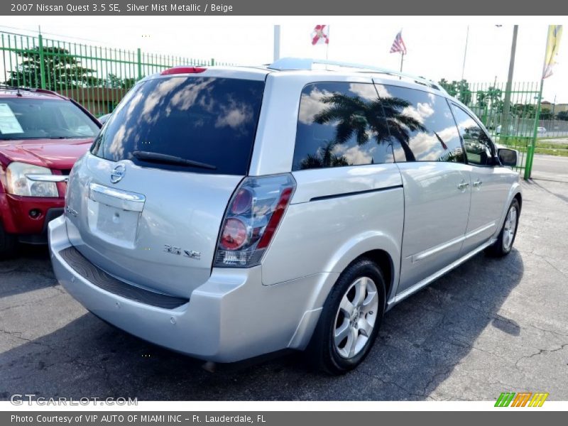 Silver Mist Metallic / Beige 2007 Nissan Quest 3.5 SE