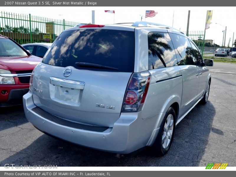 Silver Mist Metallic / Beige 2007 Nissan Quest 3.5 SE