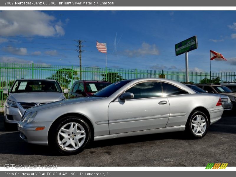 Brilliant Silver Metallic / Charcoal 2002 Mercedes-Benz CL 500