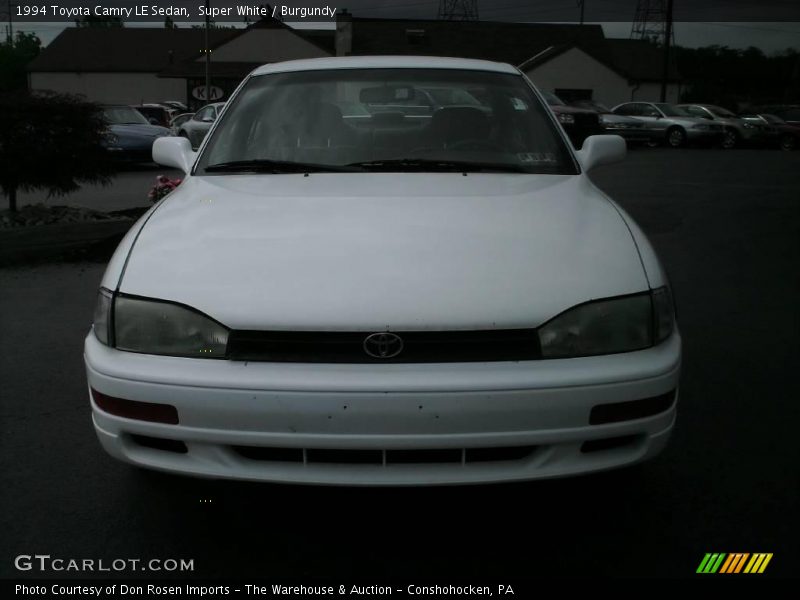 Super White / Burgundy 1994 Toyota Camry LE Sedan
