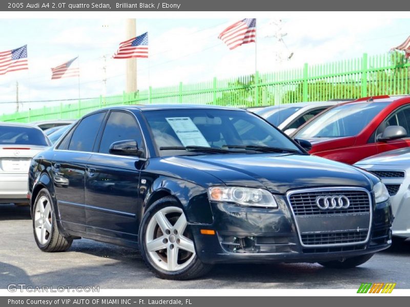 Brilliant Black / Ebony 2005 Audi A4 2.0T quattro Sedan
