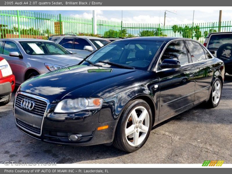 Brilliant Black / Ebony 2005 Audi A4 2.0T quattro Sedan
