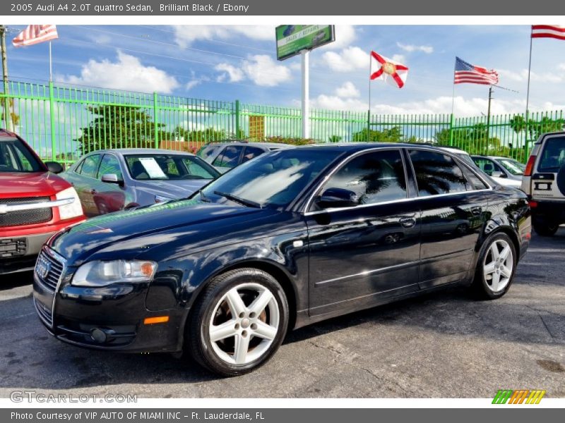 Brilliant Black / Ebony 2005 Audi A4 2.0T quattro Sedan