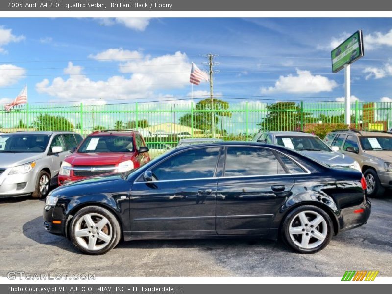Brilliant Black / Ebony 2005 Audi A4 2.0T quattro Sedan