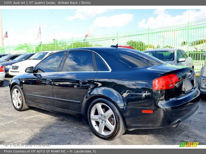 Brilliant Black / Ebony 2005 Audi A4 2.0T quattro Sedan