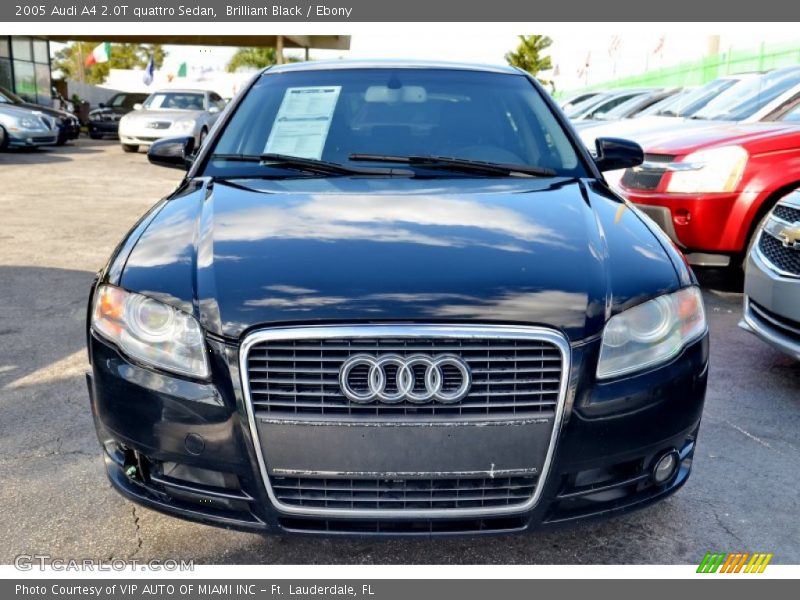 Brilliant Black / Ebony 2005 Audi A4 2.0T quattro Sedan