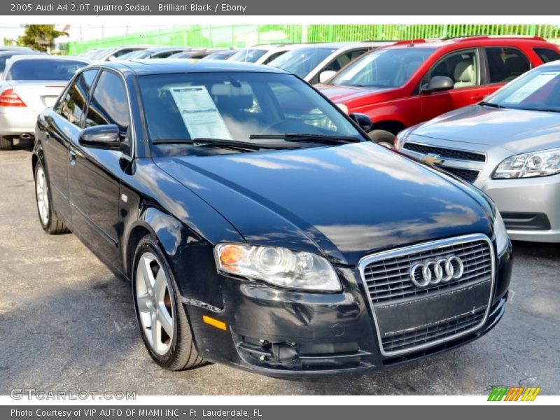 Brilliant Black / Ebony 2005 Audi A4 2.0T quattro Sedan