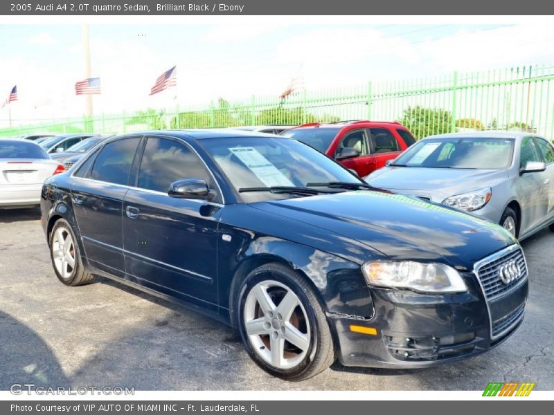 Brilliant Black / Ebony 2005 Audi A4 2.0T quattro Sedan