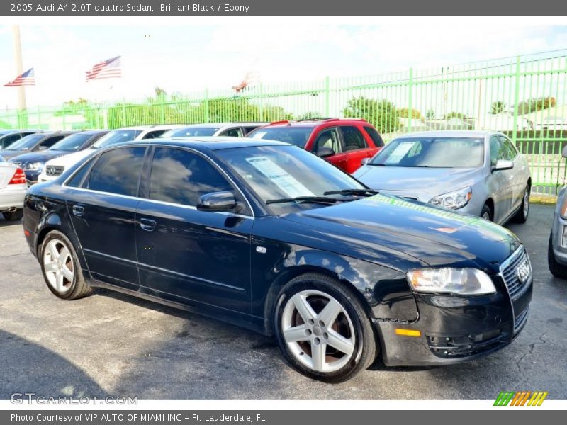Brilliant Black / Ebony 2005 Audi A4 2.0T quattro Sedan