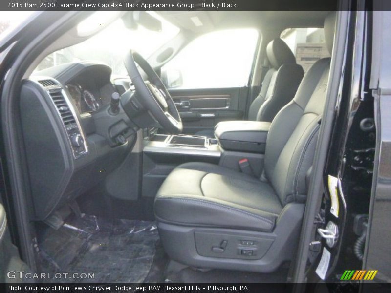 Front Seat of 2015 2500 Laramie Crew Cab 4x4 Black Appearance Group