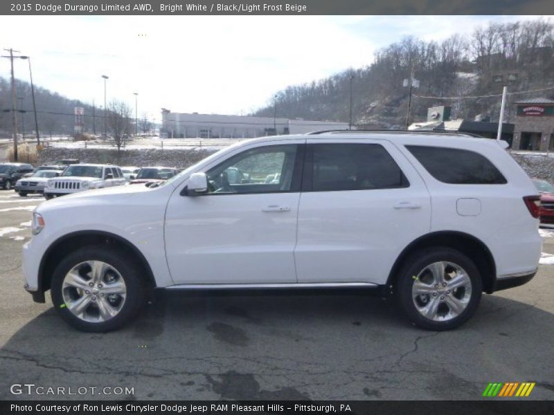 Bright White / Black/Light Frost Beige 2015 Dodge Durango Limited AWD