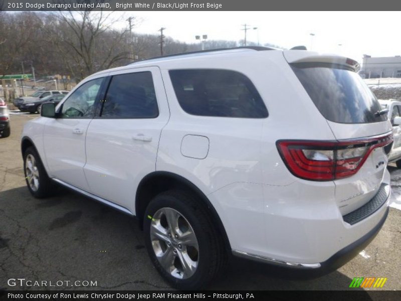 Bright White / Black/Light Frost Beige 2015 Dodge Durango Limited AWD