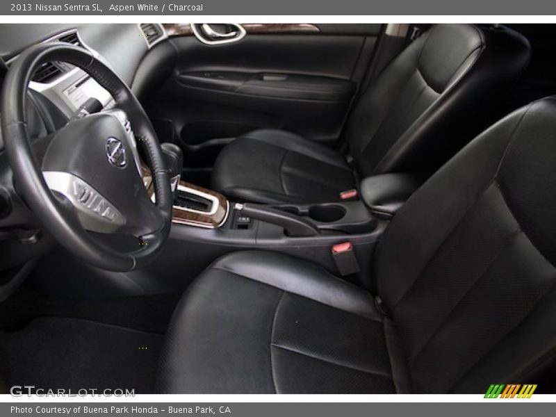 Aspen White / Charcoal 2013 Nissan Sentra SL