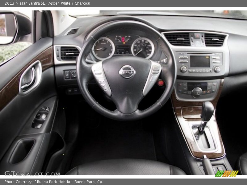 Aspen White / Charcoal 2013 Nissan Sentra SL