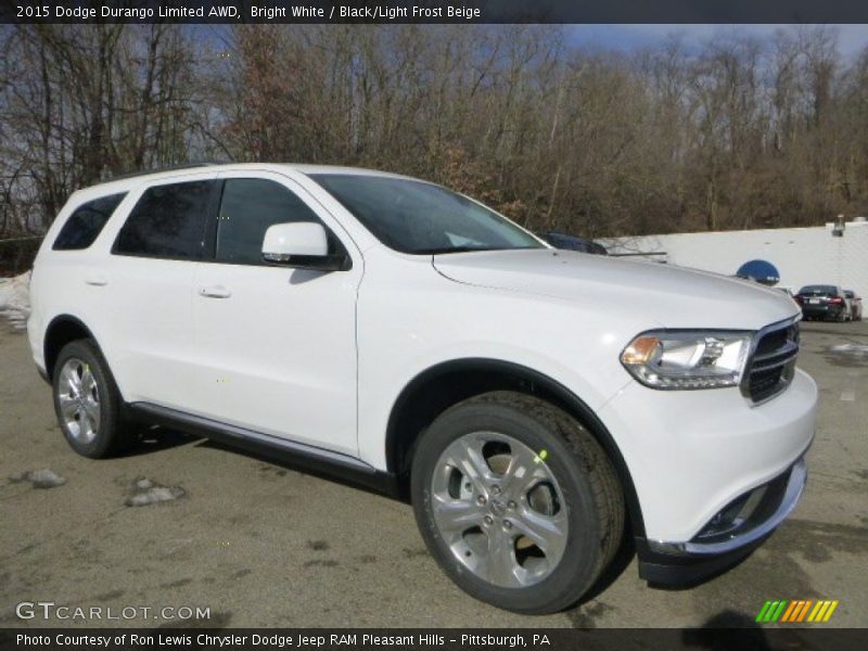 Bright White / Black/Light Frost Beige 2015 Dodge Durango Limited AWD