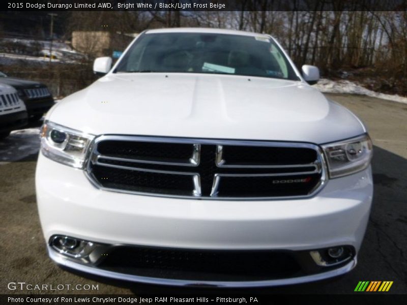 Bright White / Black/Light Frost Beige 2015 Dodge Durango Limited AWD