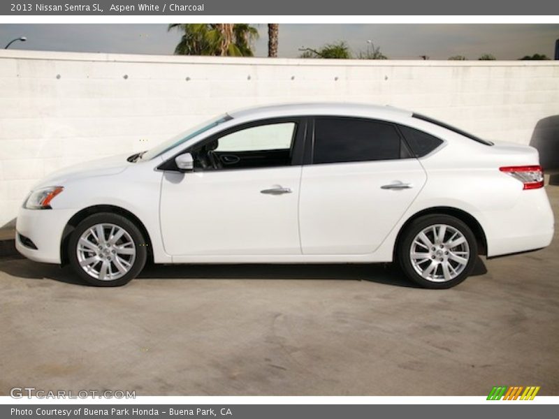 Aspen White / Charcoal 2013 Nissan Sentra SL